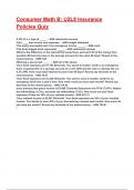 Consumer Math B&colon; U2L8 Insurance Policies Quiz Exam 2025&sol;2026 Questions With Completed & Verified Solutions&period;