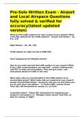 Pre-Solo Written Exam - Airport and Local Airspace Questions fully solved & verified for accuracy&period;