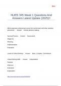 NURS 345 Week 1 Questions And Answers Latest Update &lpar;2025&rpar;&excl;&excl;