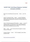 NURS 345 Acid-Base Balance Verified Answers &lpar;2025&rpar;&excl;&excl;