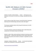 NURS 345 Midterm -2 With Correct Answers &lpar;2025&rpar;&excl;&excl;