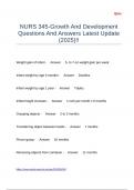 NURS 345-Growth And Development Questions And Answers Latest Update &lpar;2025&rpar;&excl;&excl;