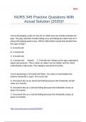 NURS 345 Practice Questions With Actual Solution &lpar;2025&rpar;&excl;&excl;
