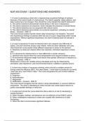 NUR 405 EXAM 1 QUESTIONS AND ANSWERS