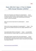 Nurs 345-01C quiz 1 First 11 meds With actual solution &lpar;2025&rpar;&excl;&excl;