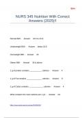 NURS 345 Nutrition With Correct Answers &lpar;2025&rpar;&excl;&excl;