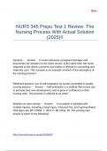 NURS 345 Prepu Test 1 Review The Nursing Process With Actual Solution &lpar;2025&rpar;&excl;&excl;