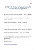 NURS 345 Pediatric Assessment With Correct Answers &lpar;2025&rpar;&excl;&excl;