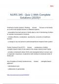 NURS 345 - Quiz 1 With Complete Solutions &lpar;2025&rpar;&excl;&excl;