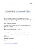 NURS 345 Verified Answers &lpar;2025&rpar;&excl;&excl;