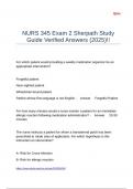 NURS 345 Exam 2 Sherpath Study Guide Verified Answers &lpar;2025&rpar;&excl;&excl;