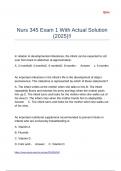 Nurs 345 Exam 1 With Actual Solution &lpar;2025&rpar;&excl;&excl;
