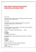 Fiber Optic Testing Practice Exam Questions and answers 2025&period;