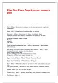 Fiber Test Exam Questions and answers 2025&period;