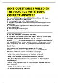 SOCE QUESTIONS I FAILED ON THE PRACTICE WITH 100- CORRECT ANSWERS