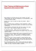 Fiber Testing and Maintenance Exam Questions and answers 2025&period;