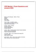 CPE Module 1 Exam Questions and answers 2025&period;