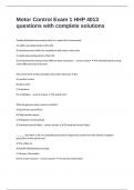 Motor Control Exam 1 HHP 4013 questions with complete solutions 