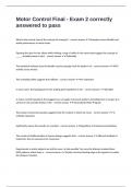 Motor Control Final - Exam 2 correctly answered to pass
