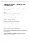 Motor Control Exam 1 questions with correct answers