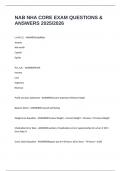 NAB NHA CORE EXAM QUESTIONS & ANSWERS 2025&sol;2026