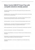 Motor Control NBCOT Exam Prep with complete solutions already passed