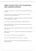 Motor Controls Test 1 Ch 1-5 questions with complete solutions