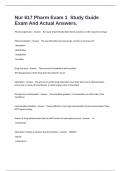 Nur 617 Pharm Exam 1  Study Guide Exam And Actual Answers&period;