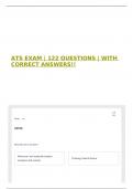 ATS EXAM &vert; 122 QUESTIONS &vert; WITH CORRECT ANSWERS&excl;&excl;
