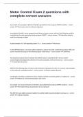 Motor Control Exam 2 questions with complete correct answers