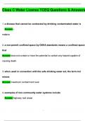 TCEQ Class C Water License Exam &lpar;Latest 2025 &sol; 2026 Update&rpar; Questions and Verified Answers &vert; 100&percnt; Correct &vert; Grade A&plus;
