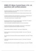 KNES 371 Motor Control Exam 1 Ch&period; 1-4 questions with verified answers