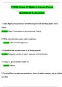 TCEQ Class C Water License Exam &lpar;Latest 2025 &sol; 2026 Update&rpar; Questions and Verified Answers &vert; 100&percnt; Correct &vert; Grade A&plus;&period;