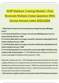 AHIP Medicare Training Module 1 Final  Reviewed Multiple Choice Questions With  Correct Answers Latest 2025&sol;2026