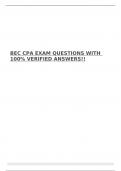 BEC CPA EXAM QUESTIONS WITH 100&percnt; VERIFIED ANSWERS&excl;&excl;