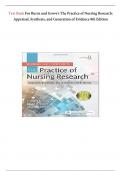 Test Bank For Burns and Grove's The Practice of Nursing Research&colon; Appraisal&comma; Synthesis&comma; and Generation of Evidence 8th Edition 
