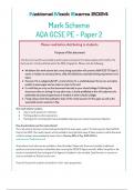 2024 AQA GCSE PHYSICAL EDUCATION 9-1 Paper 2 MARKING SCHEME 2024 AQA GCSE&period;