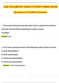 UAB Telemetry Basic Dysrhythmia Exam &lpar;Latest 2025 &sol; 2026 Update&rpar; Questions and Verified Answers &vert; 100&percnt; Correct &vert; Grade A&plus;