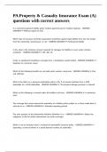 PA Property & Casualty Insurance Exam &lpar;A&rpar; questions with correct answers