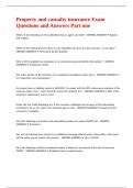 PROPERTY AND CASUALTY INSURANCE EXAM QUESTIONS AND ANSWERS PART ONE