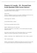 Property & Casualty - PA - Personal Auto Exam Questions With Correct Answers