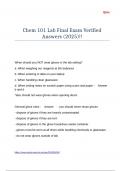 Chem 101 Lab Final Exam Verified Answers &lpar;2025&rpar;&excl;&excl;