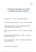 Chemistry 101 Midterm -1 With Complete Solutions &lpar;2025&rpar;&excl;&excl;