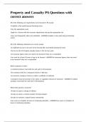 Property and Casualty PA Questions with correct answers&period;