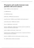 PA property and casualty insurance exam questions with correct answers