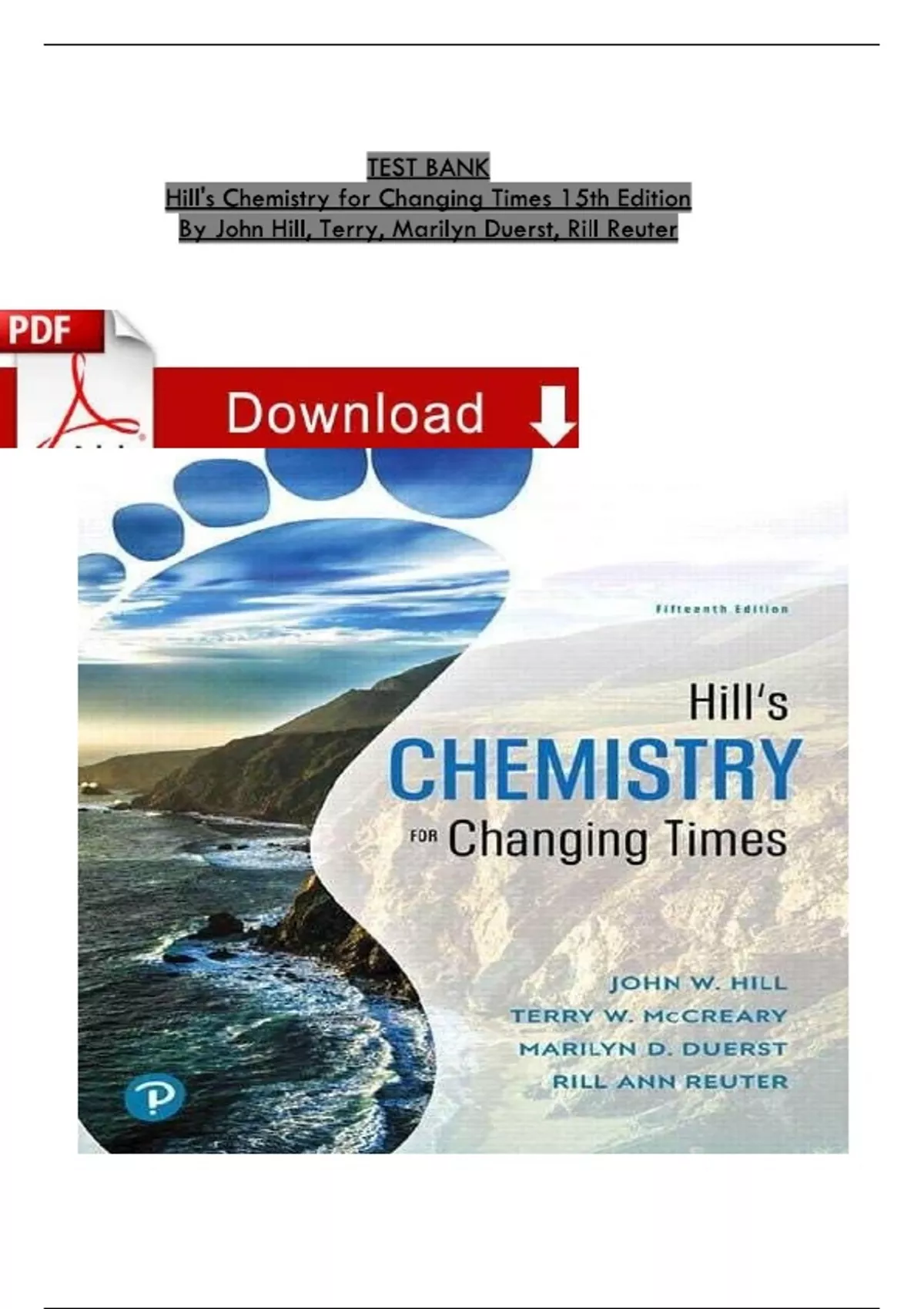 John R Rumble Chemistry Test Bank for Hill's Chemistry for Changing Times, 15th Edition By John ...