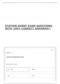 STATION AGENT EXAM QUESTIONS WITH 100&percnt; CORRECT ANSWERS&excl;&excl; 