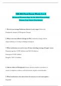 NR 568 Final Exam Week 5 to 8  Advanced Pharmacology for the Adult-Gerontology Primary Care Nurse Practitioner &lpar;Latest 2025 &sol; 2026&rpar; Questions with Verified Answers 