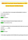 MSM 6630 Final Exam &vert; Actual Exam &lpar;Latest 2025 &sol; 2026 Update&rpar; Questions and Verified Answers &vert; 100&percnt; Correct &vert; Grade A&plus;