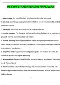 PSY 101 Straighterline Final Exam &lpar;Latest 2025 &sol; 2026 Update&rpar; Questions and Verified Answers &vert; 100&percnt; Correct &vert; Grade A&plus;